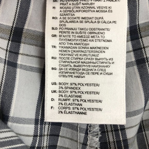 Adidas Men's Size 34 Grey Black Plaid Print Zip Fly Golf Shorts Stretch - Picture 11 of 11